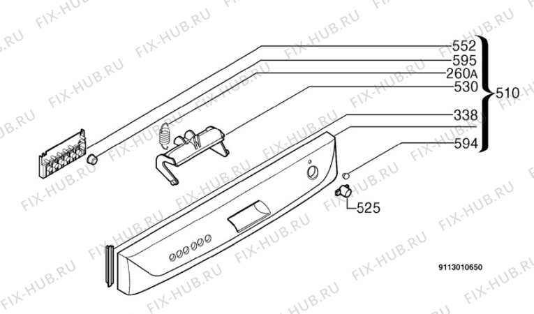 Взрыв-схема посудомоечной машины Electrolux ESF6543 - Схема узла Command panel 037